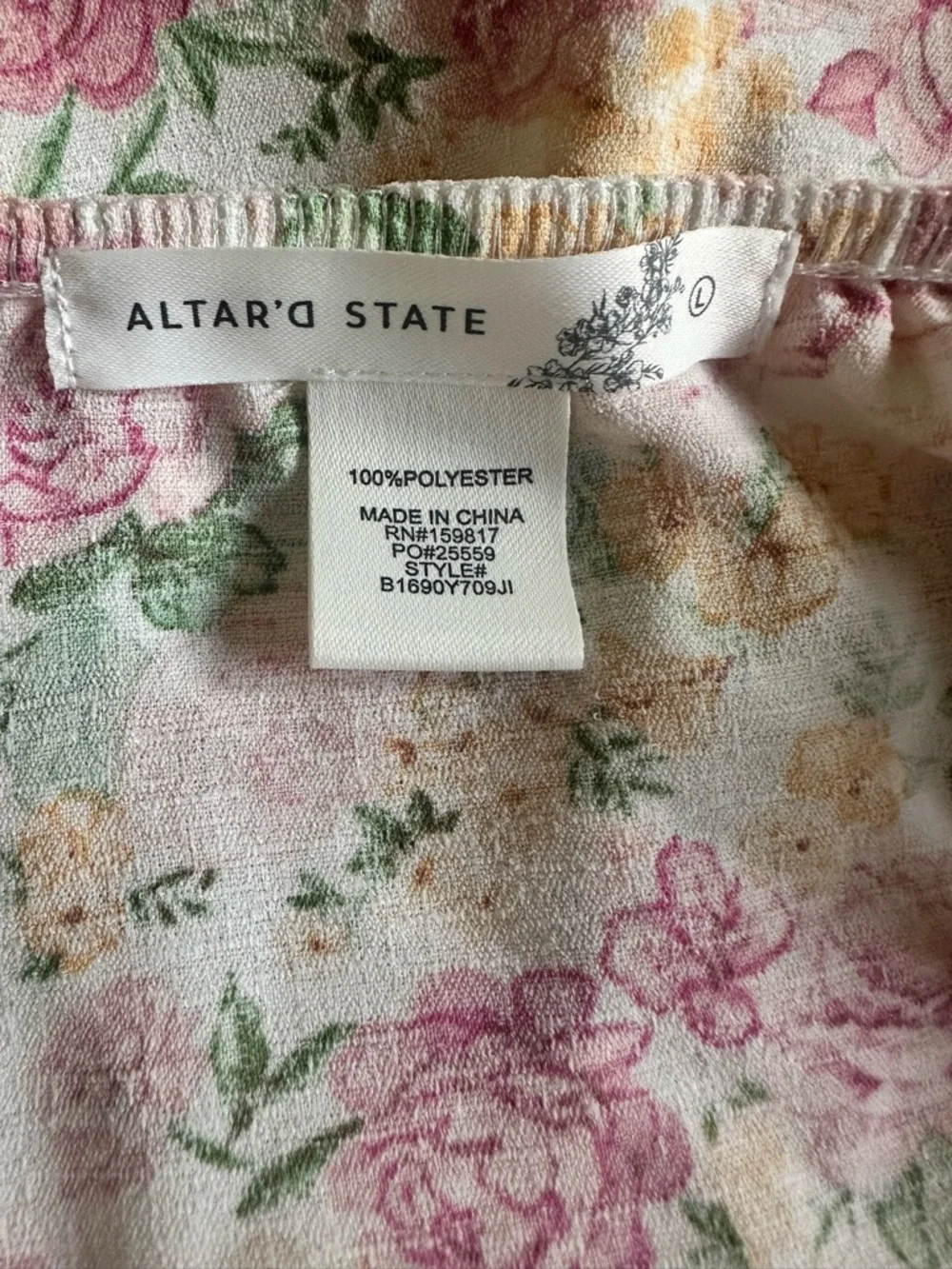 Altar’d State Pink Floral Ruffle Cami | Babydoll Tank Cottagecore Coquette - Picture 5 of 5